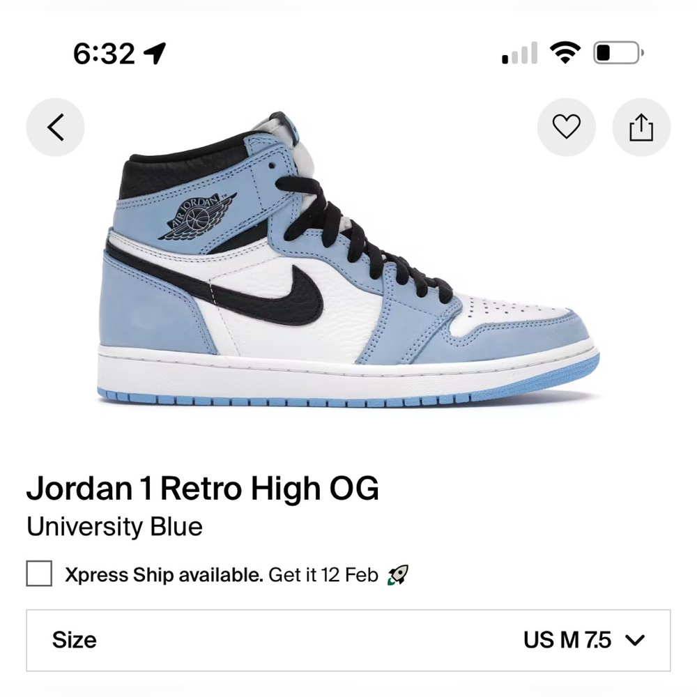 University blue Jordan